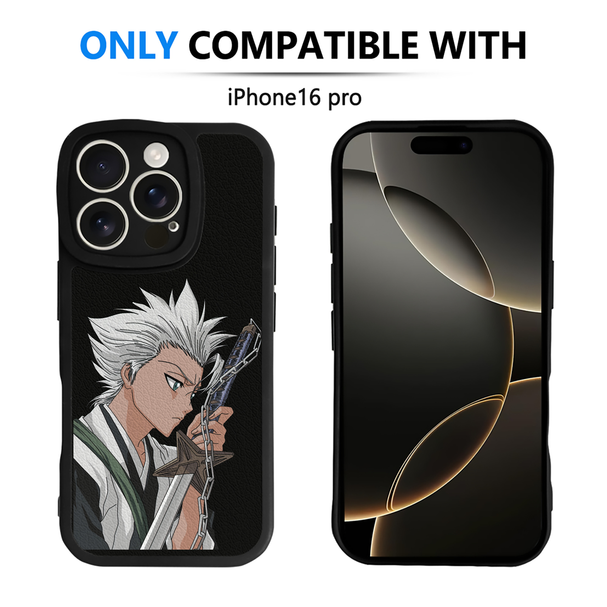 （画像用） ブリーチ 日番谷冬獅郎（ひつがや とうしろう） BLEACH Hitsugaya Toushirou 【iPhone 16シリーズ対応】シリコンスマホケース（レザー調） 材質：シリコン